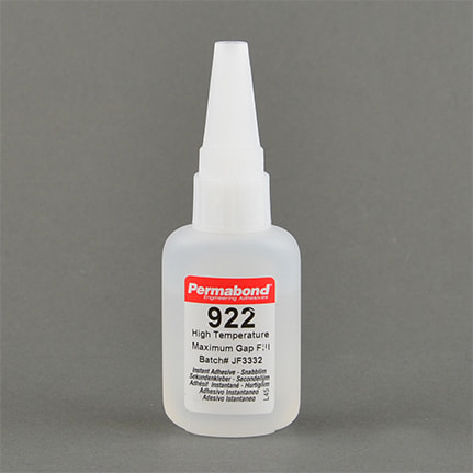 Permabond 922 High Temp Resist Cyanoacrylate Adhesive Clear 1 oz Bottle