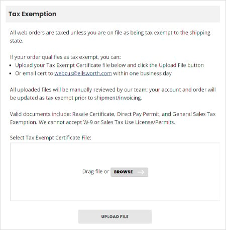 Tax Exemption Upload