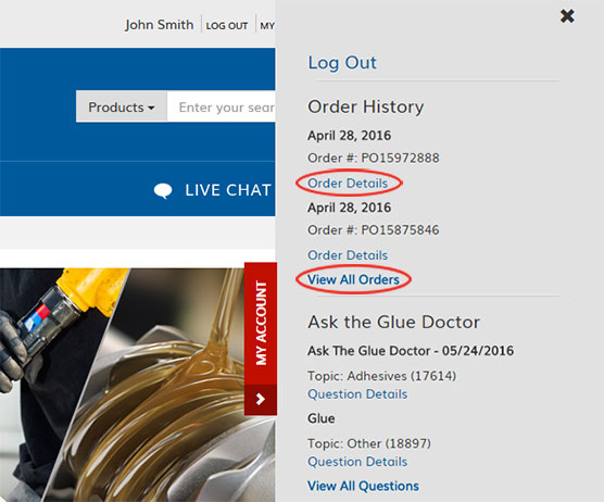 My Account tab