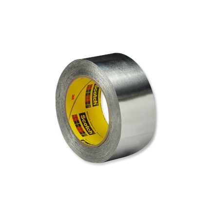 3M 433 High Temp Aluminum Foil Tape Silver 1.5 in x 60 yd Roll