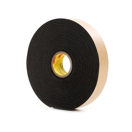 3M 4496B Double Coated Polyethylene Foam Tape Black 0.75 in x 5 yd Roll