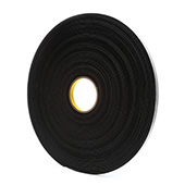 3M 4508 Single Coated Foam Tape Black 0.5 in x 36 yd Roll