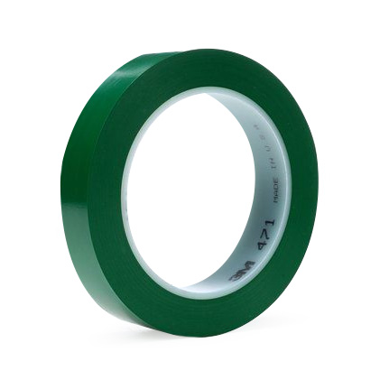 3M 471 Vinyl Tape Green 0.5 in x 36 yd Roll