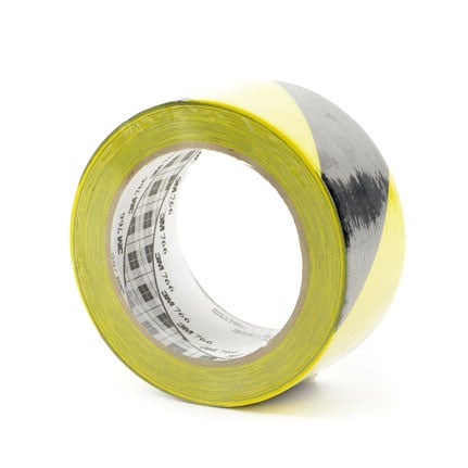 3M 766 Hazard Warning Tape Black-Yellow 2 in x 36 yd Roll