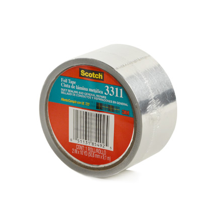 3M Scotch 3311 Foil Tape Silver 2 in x 10 yd Roll