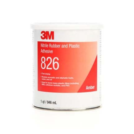 3M 826 Nitrile Plastic Adhesive Amber 1 qt Can