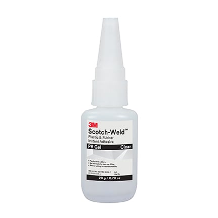 3M Scotch-Weld PR Gel Plastic and Rubber Instant Adhesive Clear 20 g Tube