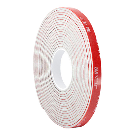 3M VHB LSE-060WF Double Coated Acrylic Foam Tape White 0.5 in x 5 yd Roll