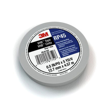 3M VHB Tape RP45 Gray 0.5 in x 5 yd Roll