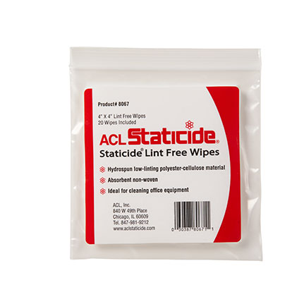 ACL Staticide 8067 Lint Free Wipes 4 in x 4 in