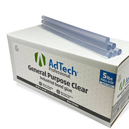 AdTech 220 General Purpose Hot Melt Adhesive Clear 0.5 in x 10 in Stick, 5 lb Case