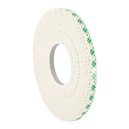 3M 4004 Double Coated Urethane Foam Tape White 0.5 in x 5 yd Roll