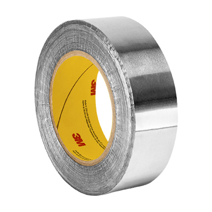 3M 433 High Temp Aluminum Foil Tape Silver 1 in x 5 yd Roll