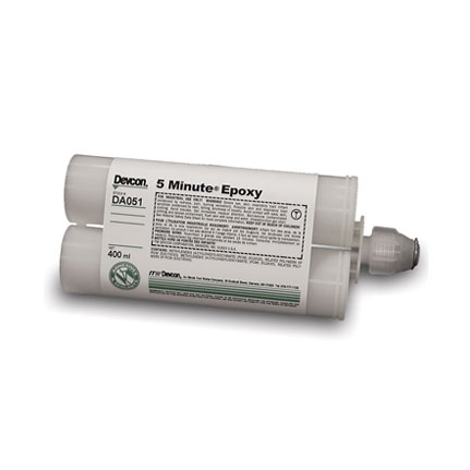 Devcon 5 Minute Amber Two-Part Epoxy Adhesive - Base & Accelerator (B/A) -  400 ml Tube - 078143-DA051