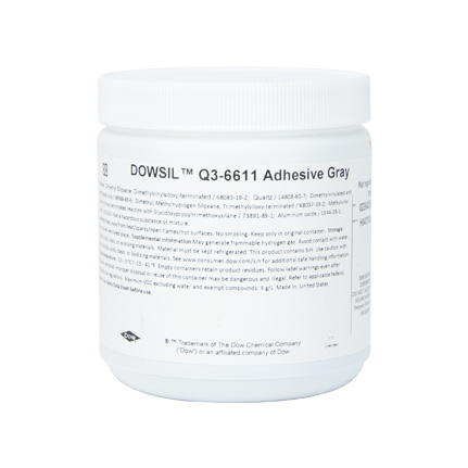 Dow DOWSIL™ Q3-6611 Primerless Silicone Adhesive Gray 453 g Jar
