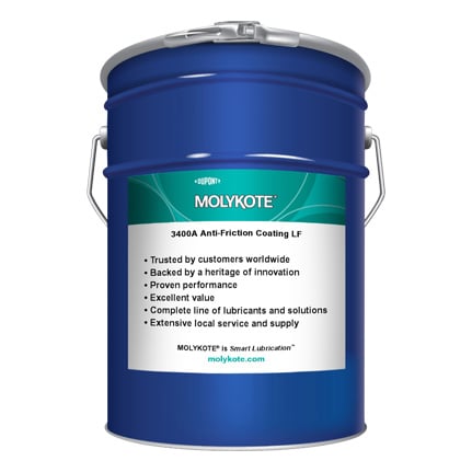 DuPont MOLYKOTE® 3400A Anti-Friction Coating Charcoal 20.4 kg Pail