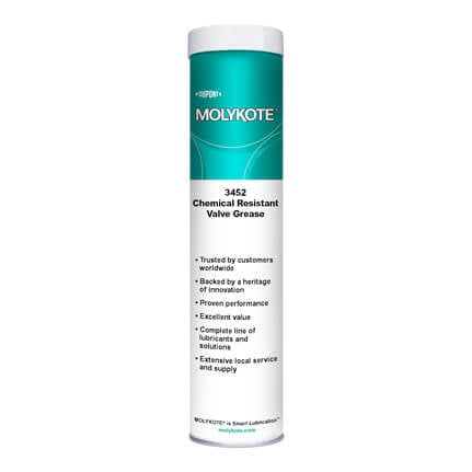 DuPont MOLYKOTE® 3452 Chemical Resistant Valve Lubricant White 550 g Cartridge