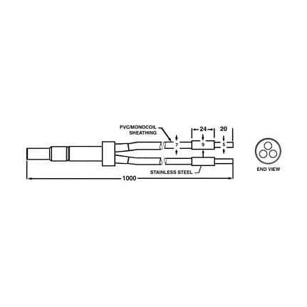 Dymax 38477 Three Pole Lightguide 3 mm x 1 m