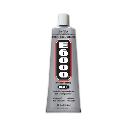 Eclectic E6000 Industrial Strength Solvent Based Adhesive Black 3.7 oz Tube