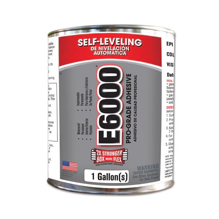 Eclectic E6000 Industrial Strength Solvent Based Adhesive Low Viscosity Clear 1 gal Pail