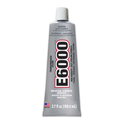 Eclectic E6000 Industrial Strength Solvent Based Adhesive High Viscosity Clear 3.7 oz Tube