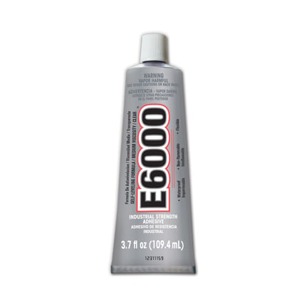 Eclectic E6000 Industrial Strength Solvent Based Adhesive Medium Viscosity Clear 3.7 oz Tube