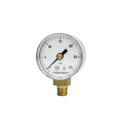 Fisnar 560611 Pressure Gauge Black 0 to 30 psi with 0.125 in NPT Top Mount