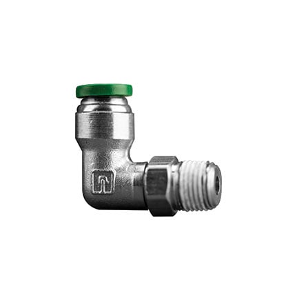 Fisnar 560725 Elbow Push Connector 0.25 in O.D. x 0.125 in NPT Male