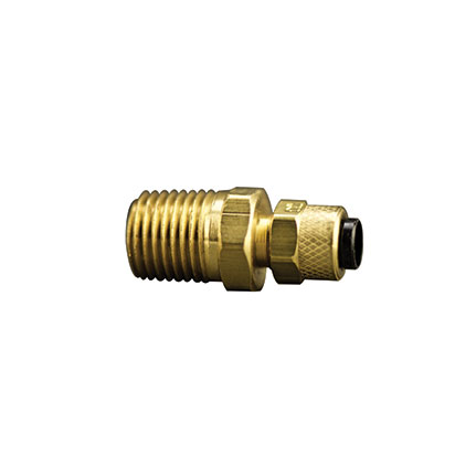 Fisnar 560762 Brass Straight Compression Fitting 0.25 in O.D. x 0.25 in NPT Male
