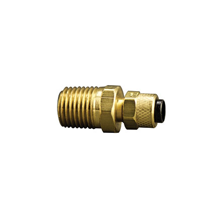 Fisnar 560762 Brass Straight Compression Fitting 0.25 in O.D. x 0.25 in NPT Male