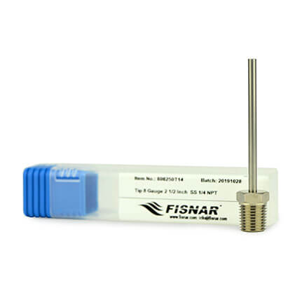 Fisnar 808250T14 NPT Stainless Steel Dispensing Tip 2.5 in x 8 ga