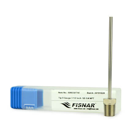 Fisnar 809350T14 NPT Stainless Steel Dispensing Tip 3.5 in x 9 ga