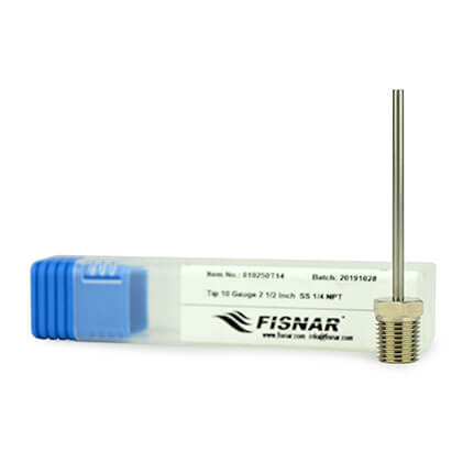 Fisnar 810250T14 NPT Stainless Steel Dispensing Tip 2.5 in x 10 ga