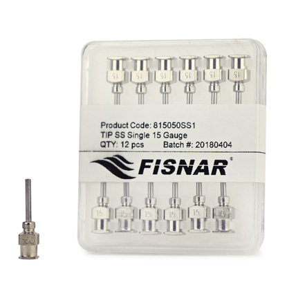 Fisnar 815050SS1 Luer Lock Stainless Steel Dispensing Tip 0.5 in x 15 ga