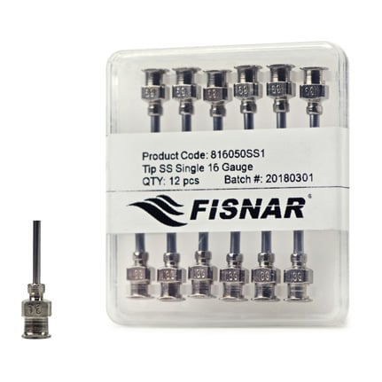 Fisnar 816050SS1 Luer Lock Stainless Steel Dispensing Tip 0.5 in x 16 ga