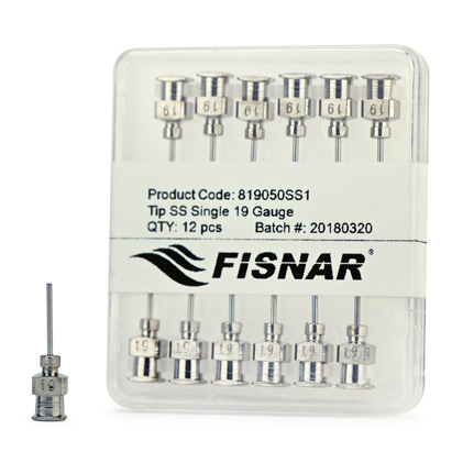 Fisnar 819050SS1 Luer Lock Stainless Steel Dispensing Tip 0.5 in x 19 ga