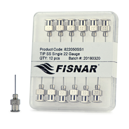 Fisnar 822050SS1 Luer Lock Stainless Steel Dispensing Tip 0.5 in x 22 ga