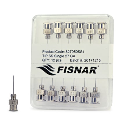Fisnar 827050SS1 Luer Lock Stainless Steel Dispensing Tip 0.5 in x 27 ga