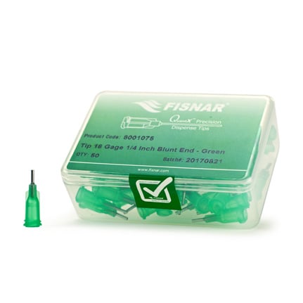 Fisnar QuantX™ 8001075 Straight Blunt End Needle Green 0.25 in x 18 ga