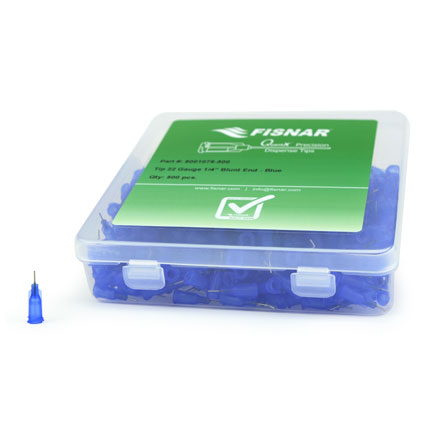 Fisnar QuantX™ 8001078-500 Straight Blunt End Needle Blue 0.25 in x 22 ga