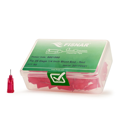 Fisnar QuantX™ 8001080 Straight Blunt End Needle Red 0.25 in x 25 ga
