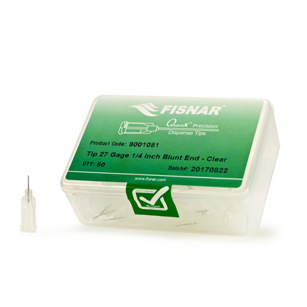 Fisnar QuantX™ 8001081 Straight Blunt End Needle Clear 0.25 in x 27 ga