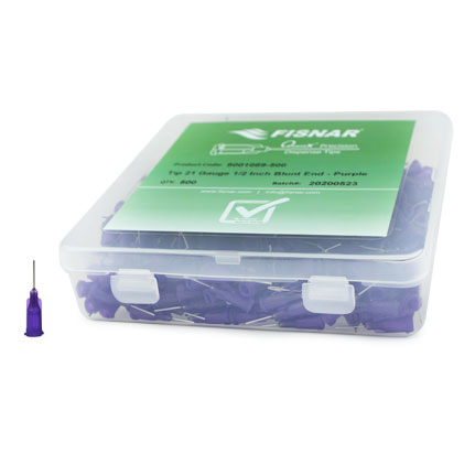 Fisnar QuantX™ 8001089-500 Straight Stainless Steel Dispensing Tip Purple 0.5 in x 21 ga