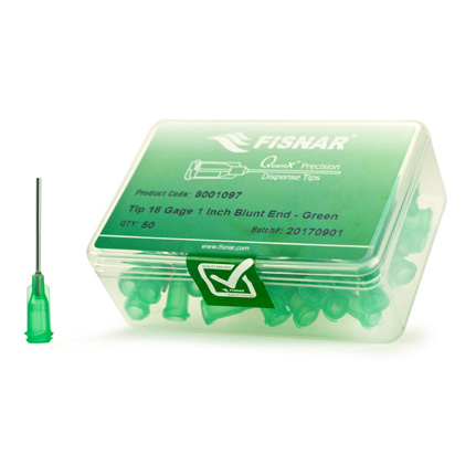 Fisnar QuantX™ 8001097 Straight Blunt End Needle Green 1 in x 18 ga