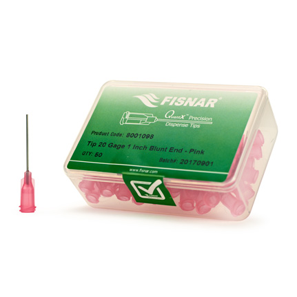 Fisnar QuantX™ 8001098 Straight Blunt End Needle Pink 1 in x 20 ga