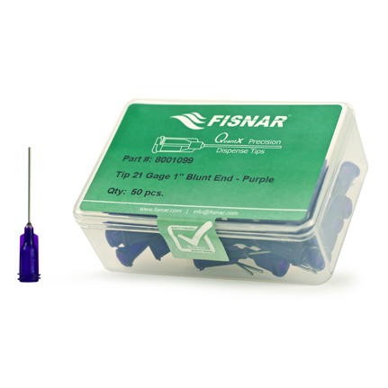Fisnar QuantX™ 8001099 Straight Blunt End Needle Purple 1 in x 21 ga