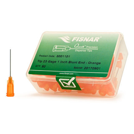 Fisnar QuantX™ 8001101 Straight Blunt End Needle Orange 1 in x 23 ga