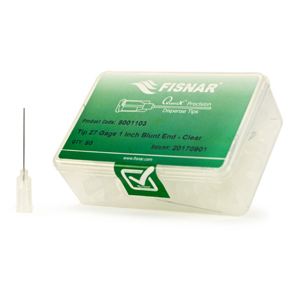 Fisnar QuantX™ 8001103 Straight Blunt End Needle Clear 1 in x 27 ga