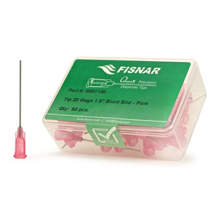 Fisnar QuantX™ 8001108 Straight Blunt End Needle Pink 1.5 in x 20 ga
