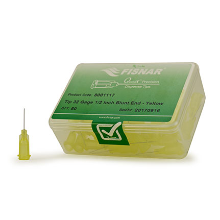 Fisnar QuantX™ 8001117 Straight Blunt End Needle Yellow 0.5 in x 32 ga
